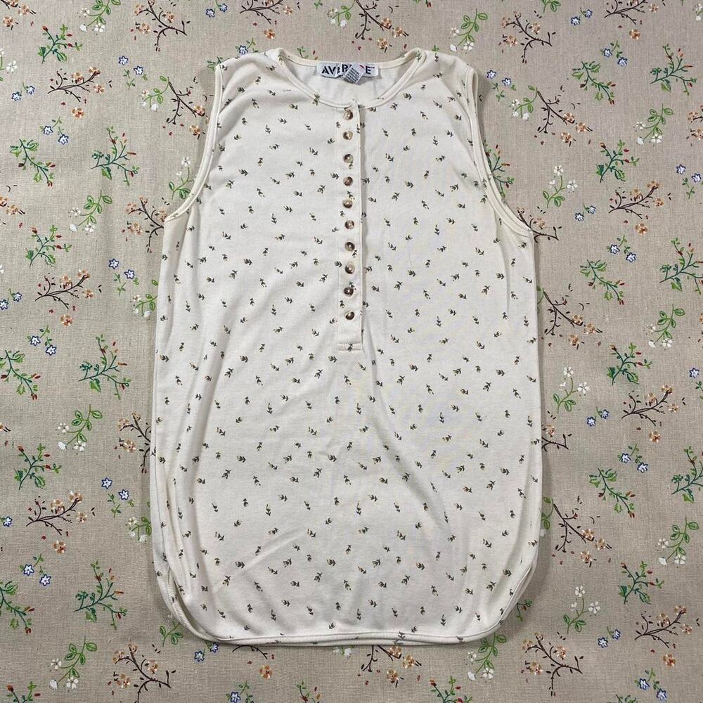 Vintage Cream Floral Tank Top